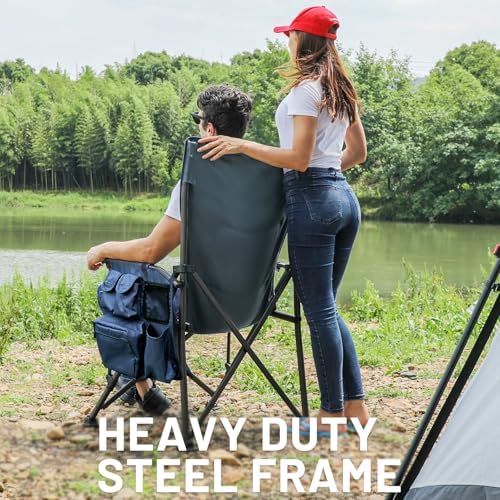TIMBER RIDGE Oversized Folding Camping Chair High Back 500lbs