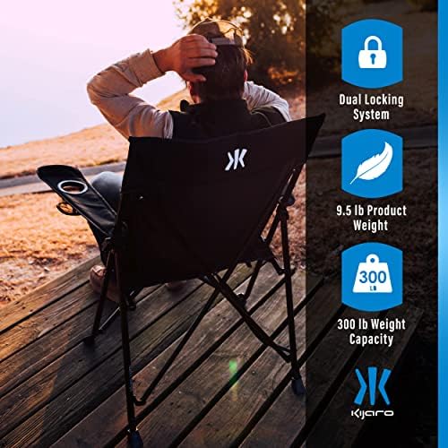 Kijaro Foldable Camping Chair, Vik Black, Polyester, Mesh, Steel, Portable, Durable, Unisex
