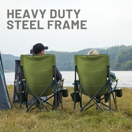 TIMBER RIDGE Oversized Folding Camping Chair High Back 500lbs