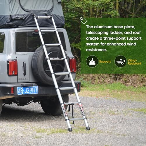 Inflatable Rooftop Tent for Car Truck, 2-3 Person Camping Roof Top Tent with Inflatable Mattress & Ladder for Outdoor Adventure, Easy Set-up