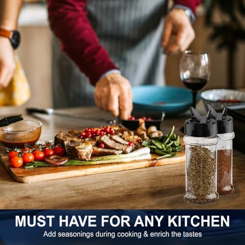 TUZAZO 3 Oz Small Spice Jars Plastic Seasoning Containers, 6 Pcs