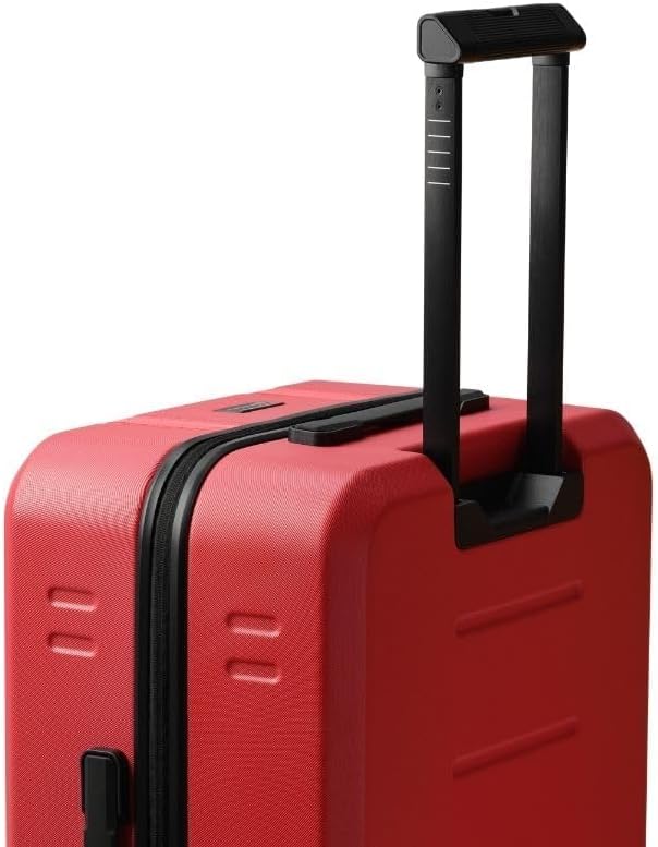 D_b_ Ramverk Carry-On 21 Inch Hardside Luggage, Compact Suitcase with Silent 360 Spinner Wheels, TSA Lock, Interior Laptop Compartment and Two Zipper Dividers, Red