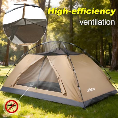 Camping Tent, 1-2 Person Tent, Lightweight Waterproof Backpacking Tent, 5-Minute Setup Outdoor Tent with Carry Bag, Ideal for Camping Hiking
