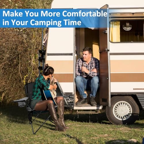 Camping Chair 2 Pack Portable Folding Chair, Supports 300lbs, Lightweight Stable Outdoor Chair for Camping Hiking Fishing Beach Travel Picnic, Compact Collapsible Camping Seat, Classic Black