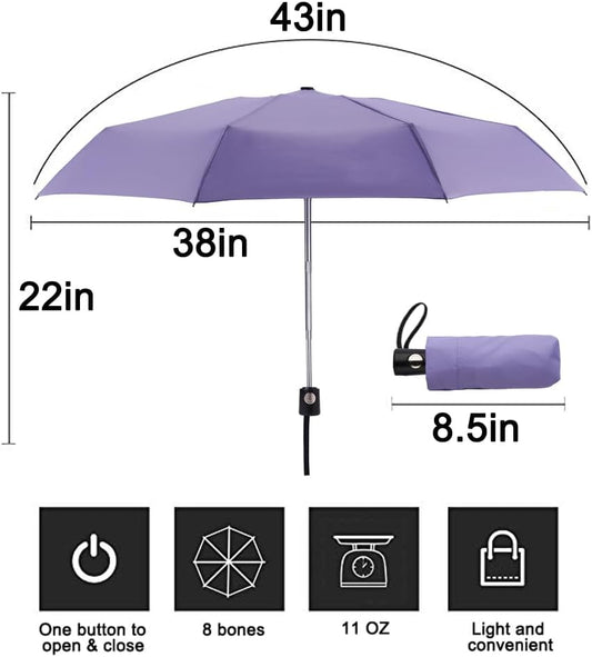 Goothdurs Automatic Mini Travel Windproof Umbrella Compact Auto Open/Close Small Lightweight Folding Rain Umbrellas for Women Men