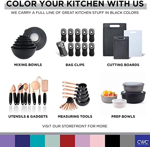COOK WITH COLOR Silicone Cooking Utensils, Kitchen Utensil Set, Easy to Clean Silicone Kitchen Utensils, Cooking Utensils for Nonstick Cookware, Kitchen Gadgets Set, Mini, Black
