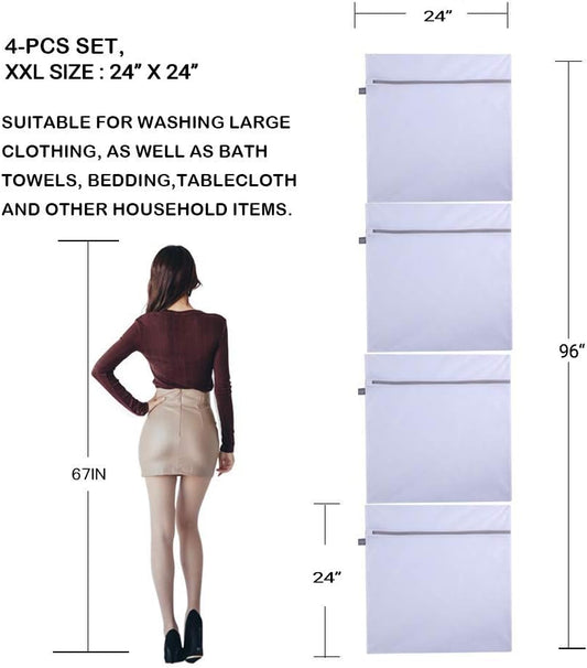 Kimmama Laundry Bag Mesh Wash Bags, Washing Machine Wash Bag, Net Washer Sack with Zipper, Dryer Pouch for Cleaning and Drying Cloths, Garment, Coats, Sweater, Delicates, Sheet, Pant, Soft Toys