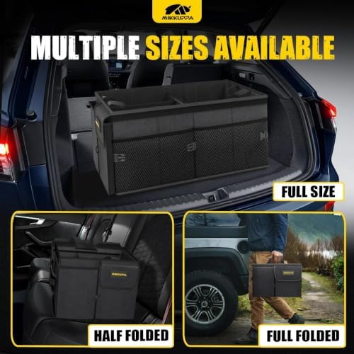 MIKKUPPA Trunk Organizer with Lid - 65L Car Organizer with Cooler, Black