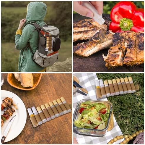 NiHome Camping Spice Kit 9pc Glass Jars Spray Bottles Leakproof Travel