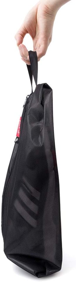 pack all Plus-Sized Shoe Bag for Travel, Water-Resistant Shoe Pouch for Gym, Odor-Resistant Soccer Cleats Bag for Sport (Black, 1-Pack)