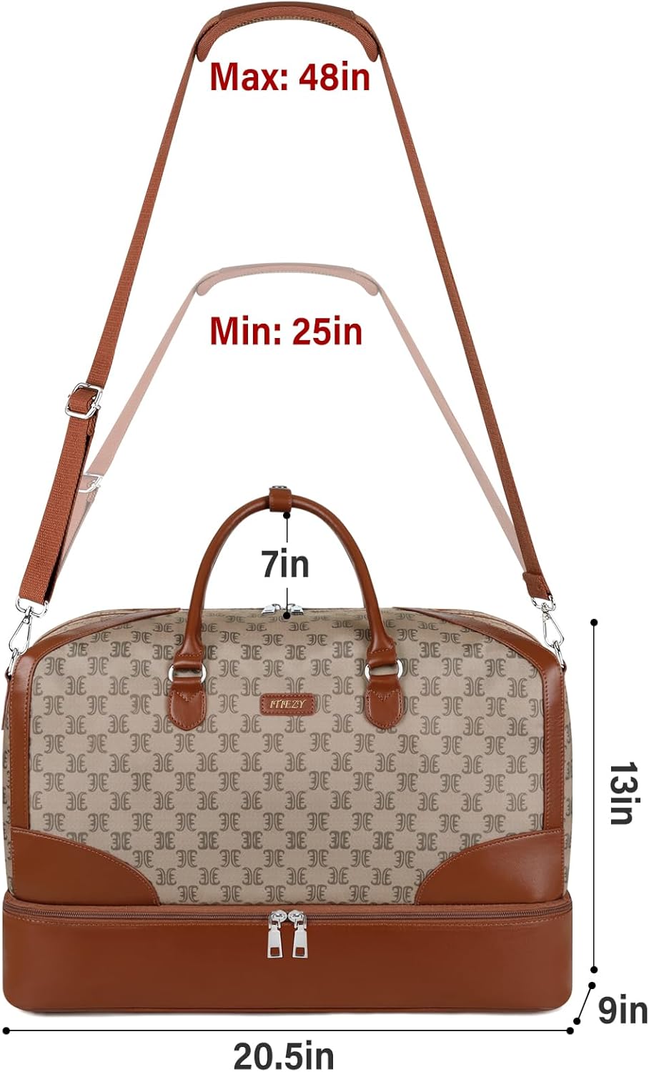 Weekender Bag for Women, Travel Duffel Bag Carry On Overnight Bag with Shoe Compartment Large Nylon Travel Weekend Tote Bag