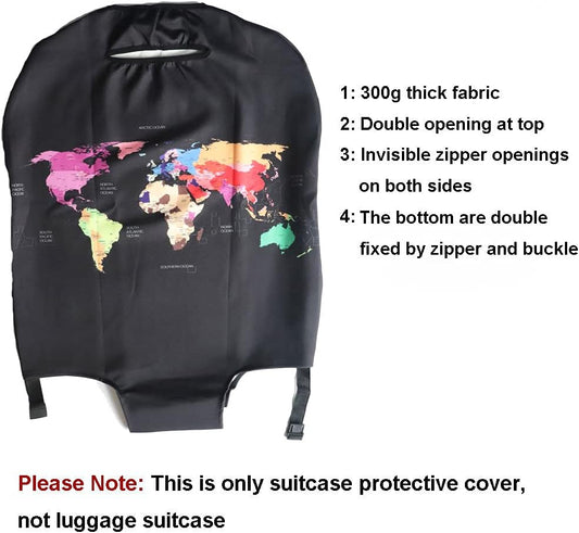 MosaiRudo Thicker Luggage Cover Elastic Suitcase Cover Protector Fits 18-32 Inch Suitcase Travel Accessories (Alphabet Graffiti, S)