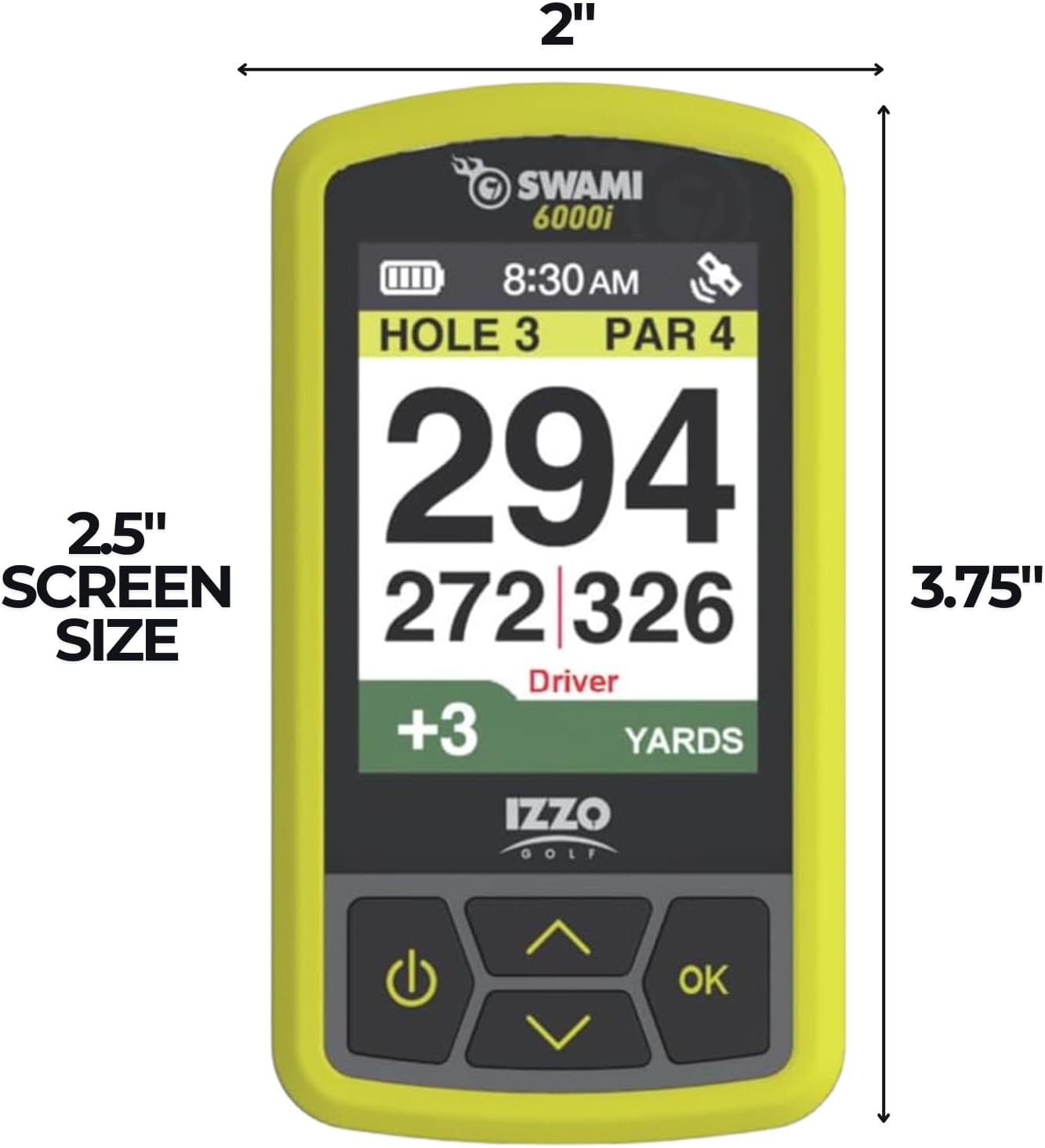 Izzo Swami 6000 Handheld Golf GPS Water-Resistant Color Display With 38,000 Course Maps & Scorekeeper Model may vary