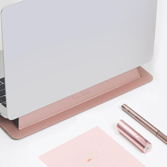 SenseAGE Laptop Stand for Desk, Office, Ergonomic Notebook Stand, Foldable & Portable Travel FlatStand, Lightweight, Anti-Slip, Compatible with MacBook Air, Pro, and Up to 15.4" Laptops (Dusky Rose)