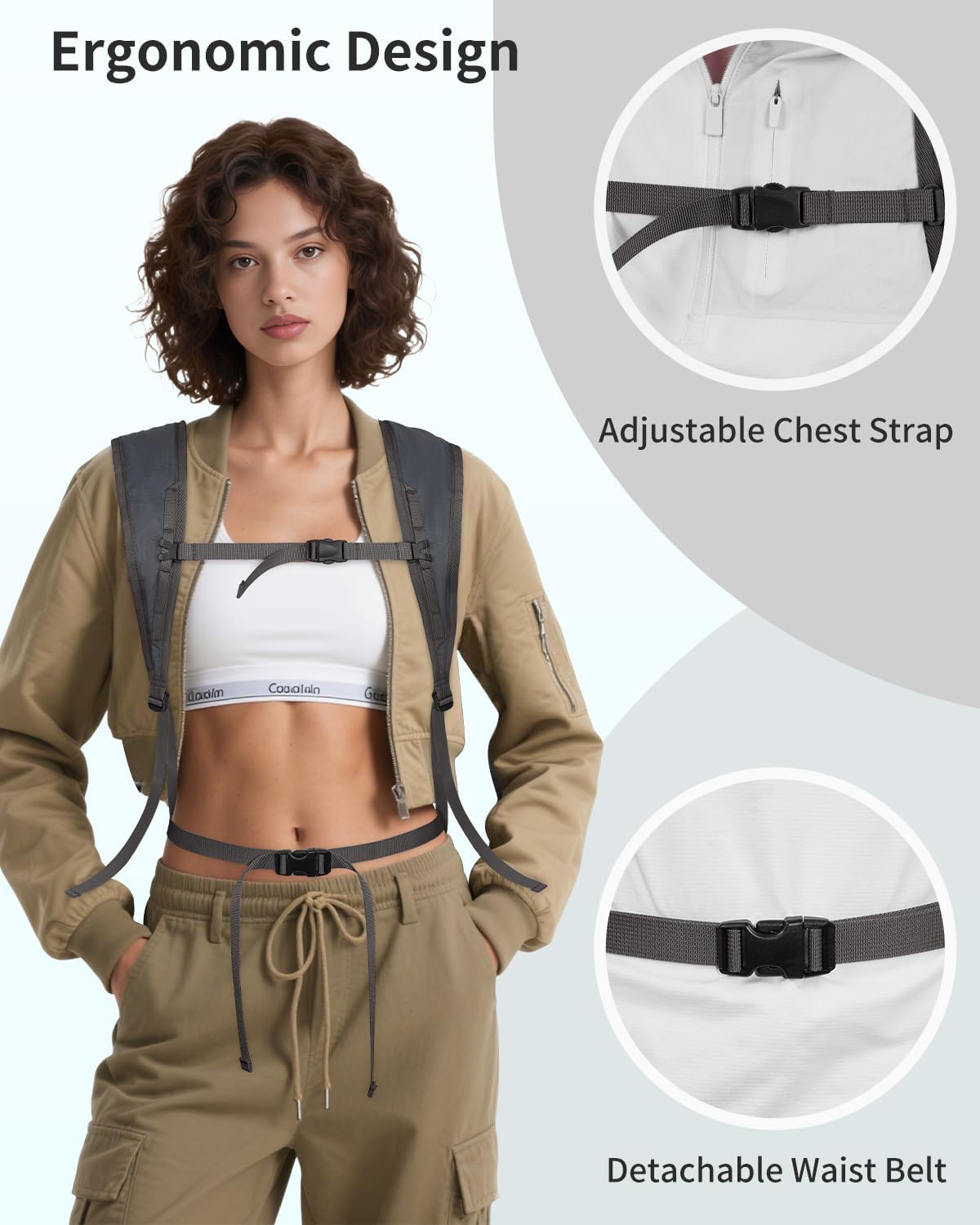 Blue Quartz Hiking Backpack 30L Lightweight Packable Backpack for Travel, Water Resistant Foldable Daypack for Women Men, Gray