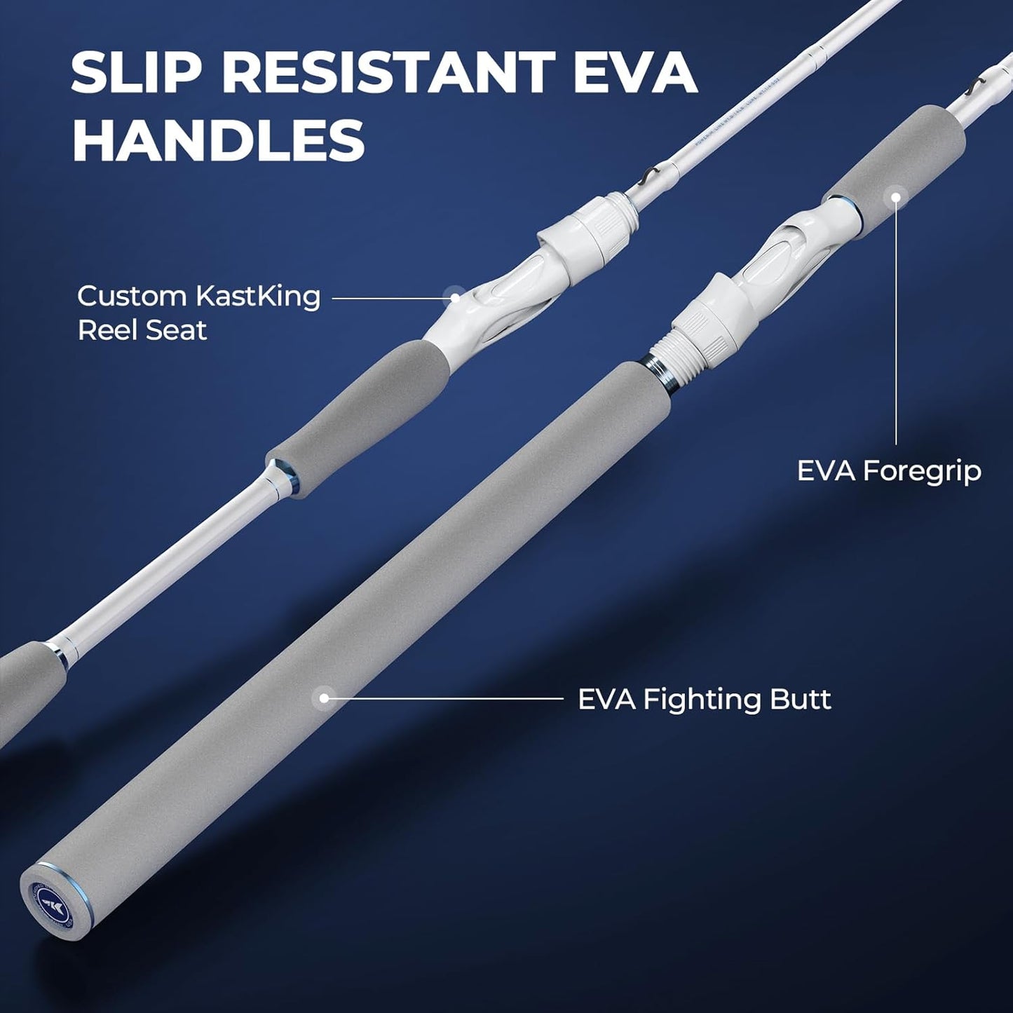 KastKing Centron Lite Fishing Rod and Reel Combo, IM6 Graphite 2Pc Blanks, Stainless Steel Guides with Ceramic Rings, Contoured EVA Handles & Fighting Butt, Split or Full Rear Handle Design, 13 Models