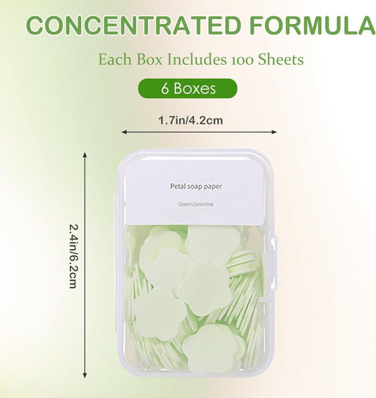 600PCS Portable Mini Soap Sheets – Scented Disposable Hand Washing Paper, Travel-Friendly & Water-Soluble Soap for Camping, Hiking & Outdoor Use