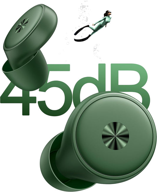 45dB Ear Plugs for Sleeping 0.1oz Ultra-Comfy Noise Cancelling Ear Plugs for Concerts, Deep Focus, Travel, Noise Reduction Ear Plug with 8 Ear Tips Reusable Earplugs with Carry Case Green