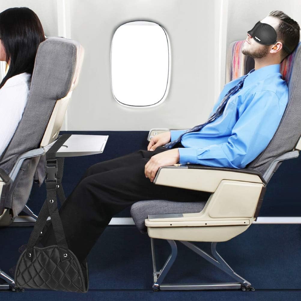Airplane Foot Rest (Travel Comfortably), Perfect Airplane Travel Essentials, Portable Foot Hammock Airplane Plane Travel Accessorie, Long Flight Essentials, Relax your feet & Leg Airplane Foot Hammock