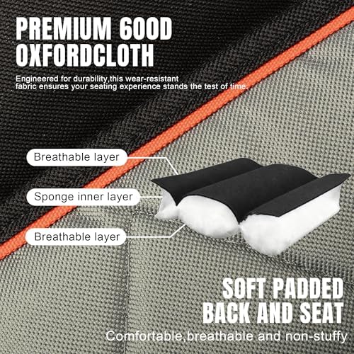 2 Person Camping Chair Heavy Duty 650LBS Padded Loveseat for Pets