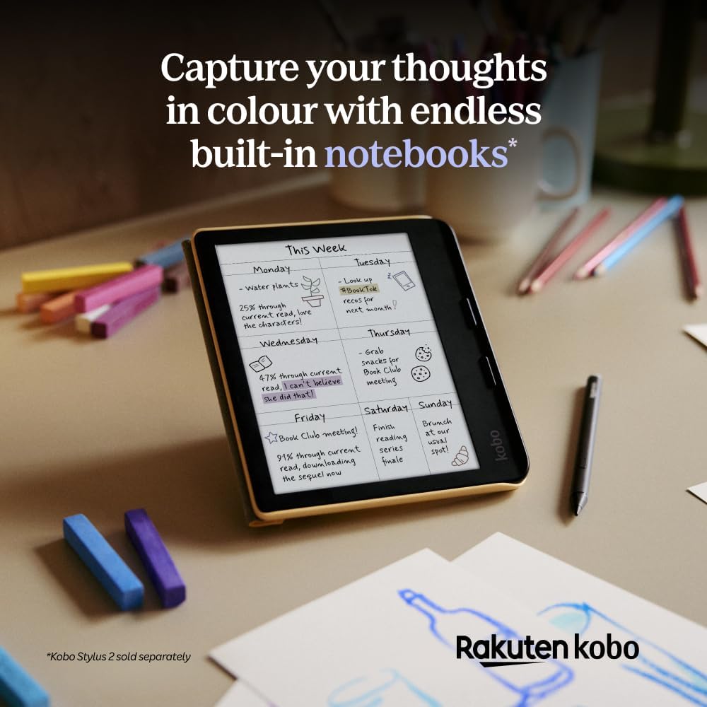 Kobo Libra Colour | eReader | 7β Glare-Free Colour E Ink Kaleidoβ’ 3 Display | Dark Mode Option | Audiobooks | Waterproof | White