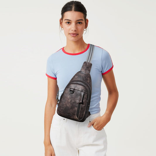 7L Sling Bag for Women Men Leather Small Sling Backpack Daypack Anti Theft Fanny Pack Crossbody Purse Travel