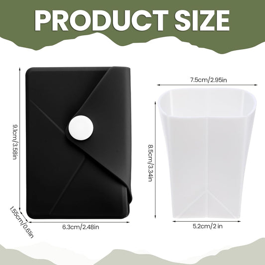 LemonRoad Silicone Folding Camping Cup Card Design Collapsible Silicone Travel Cup Waterproof 250 ml for Camping Outdoors International Travel(Black)