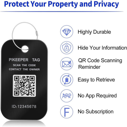 Smart Luggage Tags for Suitcase - Waterproof QR Code Labels with Location Notification When Scanned (Pack of 2), Customizable & Durable Travel ID Tags for Backpacks, Hide Personal Info