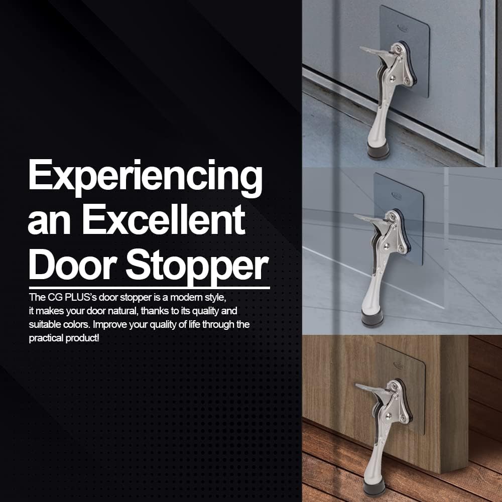 One-Touch Doorstop Adhesive Bracket (White, 4inch x 1pack)