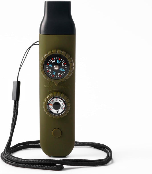 Emergency Survival Safety Whistle,Whistle for Kids with Lanyard,Compass,Thermometer,Ideal for Kayaking, Boating, Hiking, Camping, Climbing