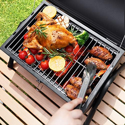 Charcoal Grill for Outdoor BBQ Smoker Portable Tabletop BBQ Grill,GREEN