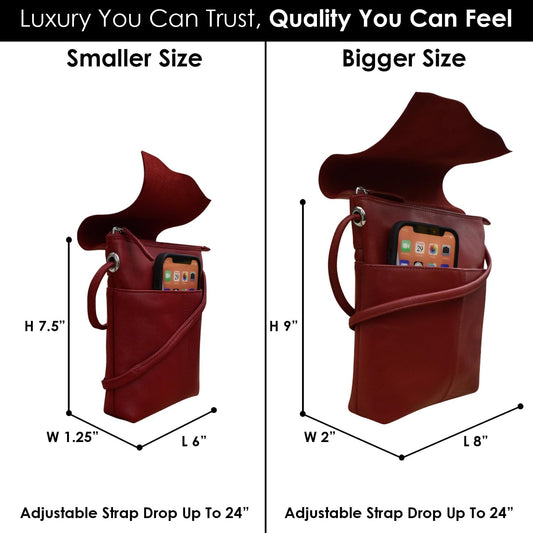 ili New York Leather Mini Sac Crossbody - Genuine Leather Crossbody Bags for Women with RFID Blocking, Adjustable Strap