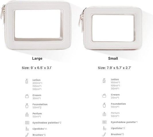 Aveniee Clear Makeup Bag Organizer Set, Portable Travel Toiletry Case - Image 2
