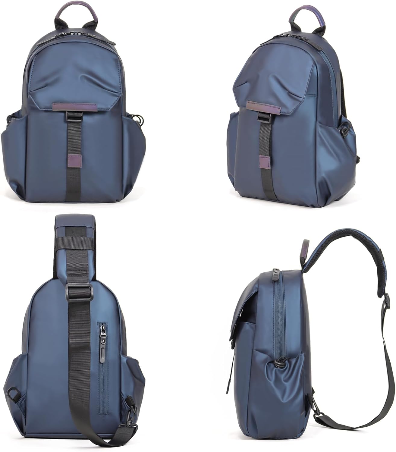 Crossbody Messenger Bag for Women Men Travel Backpack Convertibale Sling Bag Travel Hiking Daypack,Water-Resistant (navy, small)