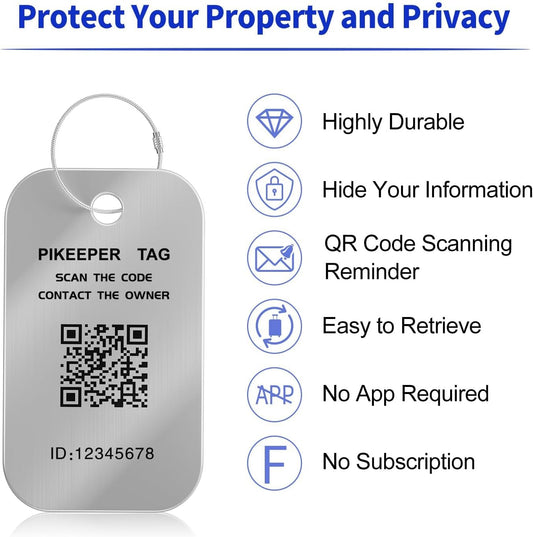 Smart Luggage Tags for Suitcases - Waterproof QR Code Bag Tags with Location Notification When Scanned, Self-Modifiable Info, Durable & Personalized Backpack Travel ID Tags