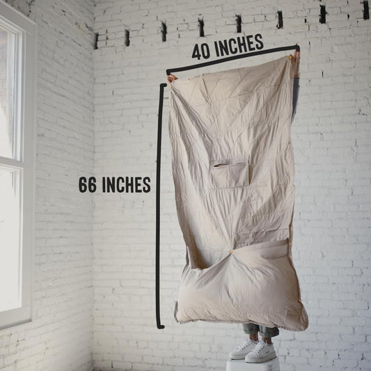 Gravel Layover Travel Blanket – Compact, Warm, and Packable with Carry Pouch (Stone)