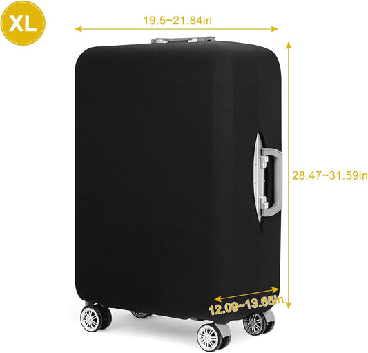 30 Inch PVC Luggage Protector Covers for TSA Approved Clear Suitcase Cover Protector Transparent Luggage Protective Cover Set (Black, Suitable for 30"-31")