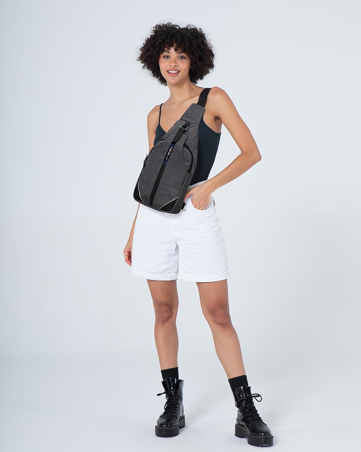 WATERFLY Small Crossbody Sling Backpack Anti Theft Backpack for Traveling Chest Shoulder Bag