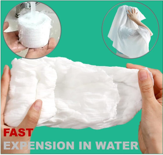 Premium Disposable Bath Towels, Extra Thicker and Larger (55.1” X 27.5"), for Travel Camping Hiking Backpacking, Portable Reusable Quick Dry Pure Cotton 2pcs