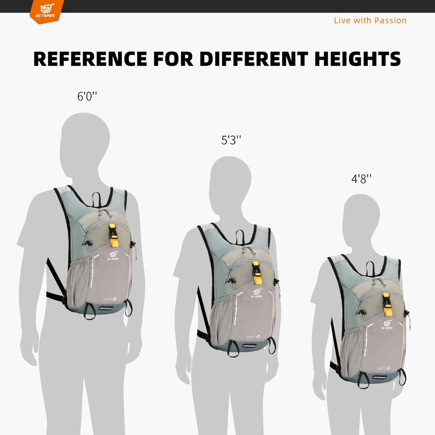 SKYSPER Small Hiking Backpack - 15L Travel Daypack Lightweight Bag Water Resistant Hiking Backpacks for Women Men