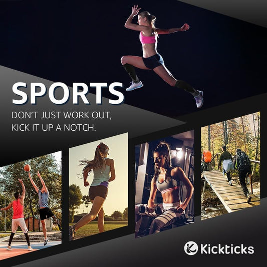 Kickticks 4 Pairs Compression Socks for Woman & Man Unisex 20-30mmHg Knee high Plus Size Wide Calves for Flying Running…