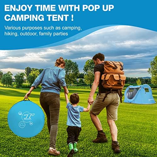 Easy Pop Up Tent 2-4 Person Waterproof - Pop-Up Camping Tents Automatic Tent Throw Pop Up Instant Flip Pop Tent for Camping,by ZOAMKE