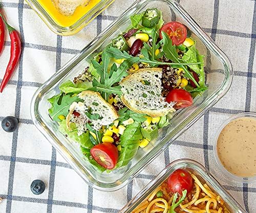 M MCIRCO 10 Pack Glass Food Storage Container with Lids,Gray