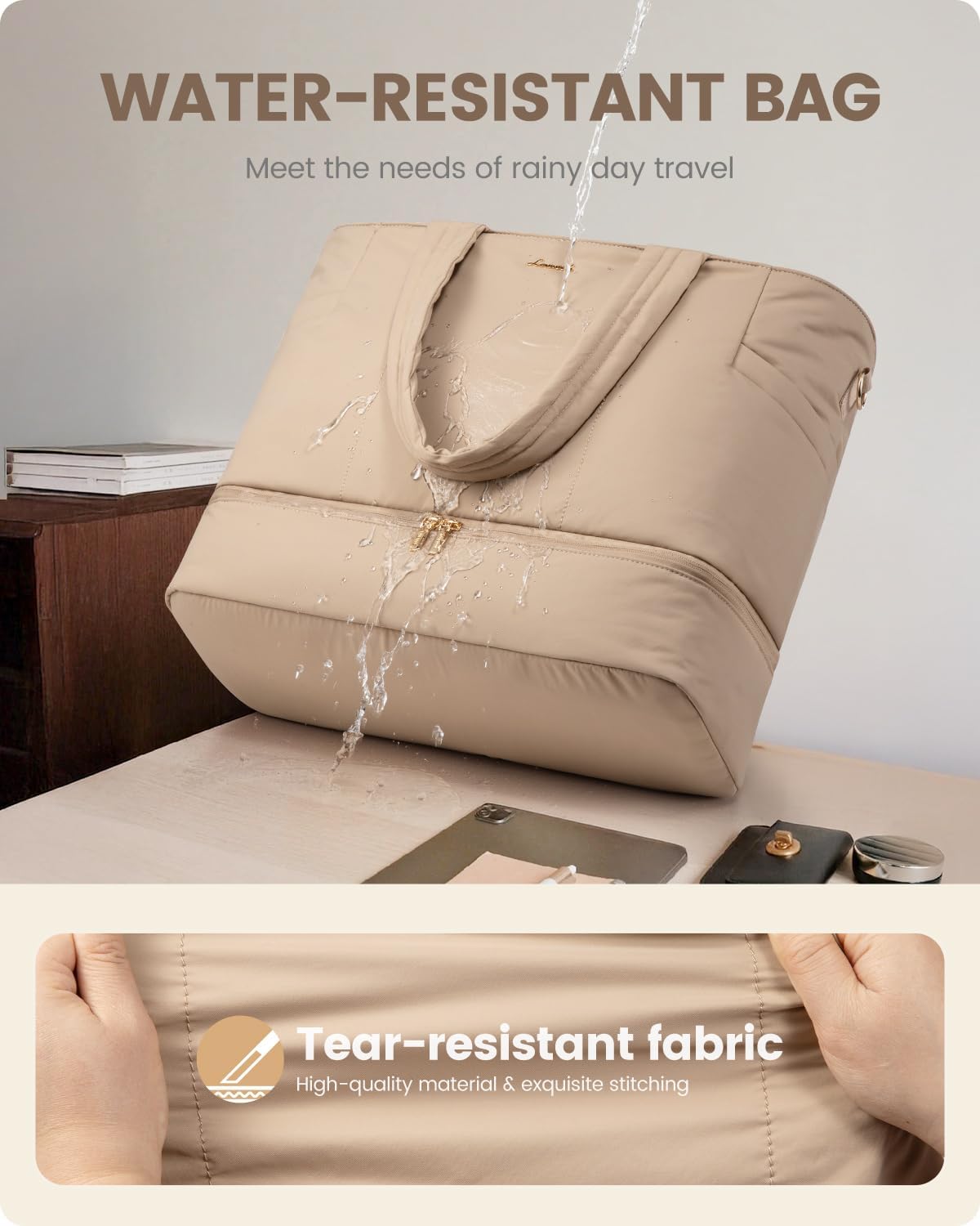 LOVEVOOK Travel Duffle Bag, Puffer Weekender Bags for Women with Shoe Compartment, Carry On Overnight Hospital Bag, Gym Tote