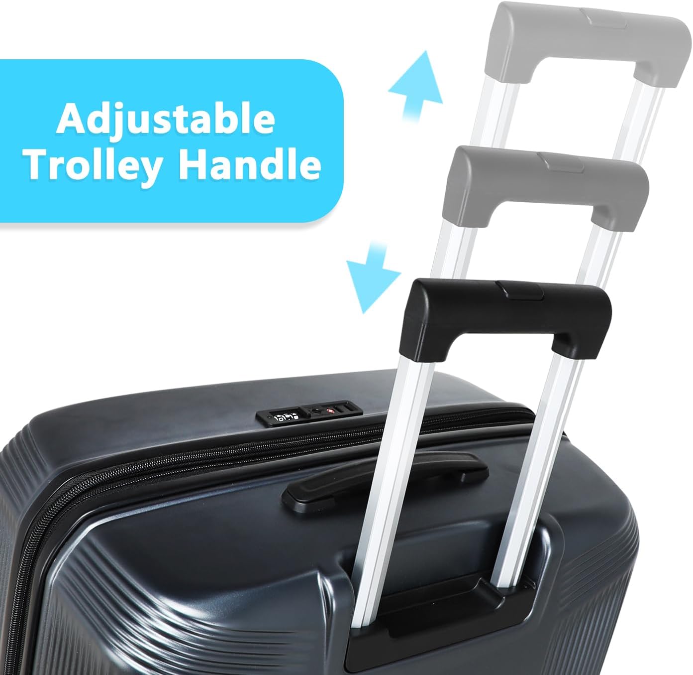 Luggage Sets 2 Piece, 20/28 Inch Lightweight Expandable PC Hardside Durable Suitcases with Spinner Wheels & TSA Lock, Gray