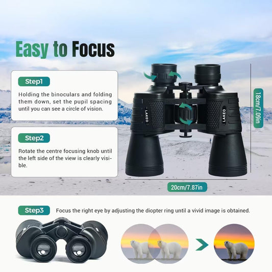 30x50 High Powered Binoculars for Adults, Waterproof Compact Binoculars with Low Light Vision for Bird Watching Hunting Football Games Travel Stargazing Cruise, Christmas Birthday Gifts for Men