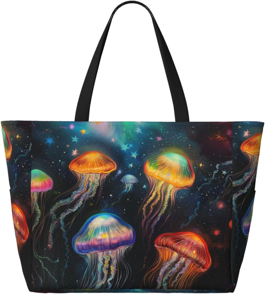 Beach Bag for Women Beach Tote Bag Waterproof Sandproof Large Bags with Zipper Big Capacity for Vacation Travel