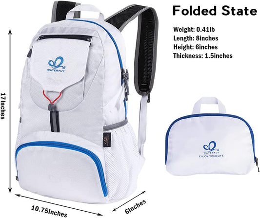 WATERFLY Small Lightweight Packable Backpack: 20l Ultra Light Foldable Travel Hiking Camping Daypack Day Pack for Man Woman