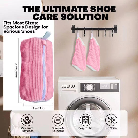 Laundry Shoe Bags for Washing Machine, 2Pcs Shoe Washing Machine Bag Shoe Laundry Bag for Washer and Dryer (Pink-2Pcs)