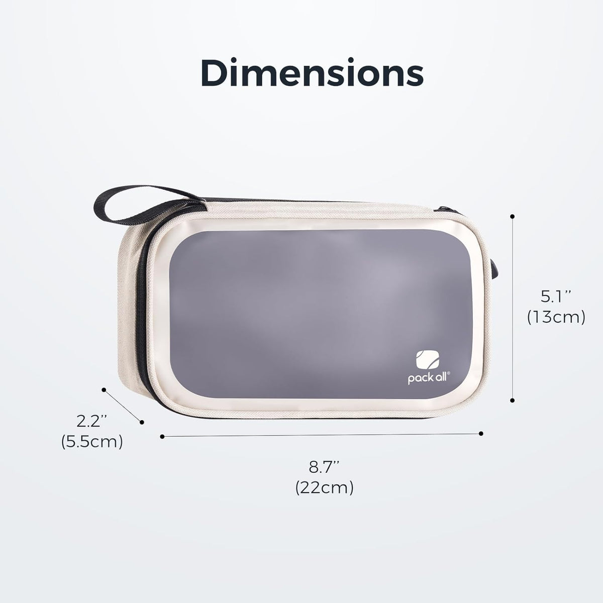 pack all Clear Electronic Organizer, TPU Cable Organizer Bag, Compact Cord Travel Organizer for Cables, Chargers, Phones, USB cords, SD Cards (Beige)
